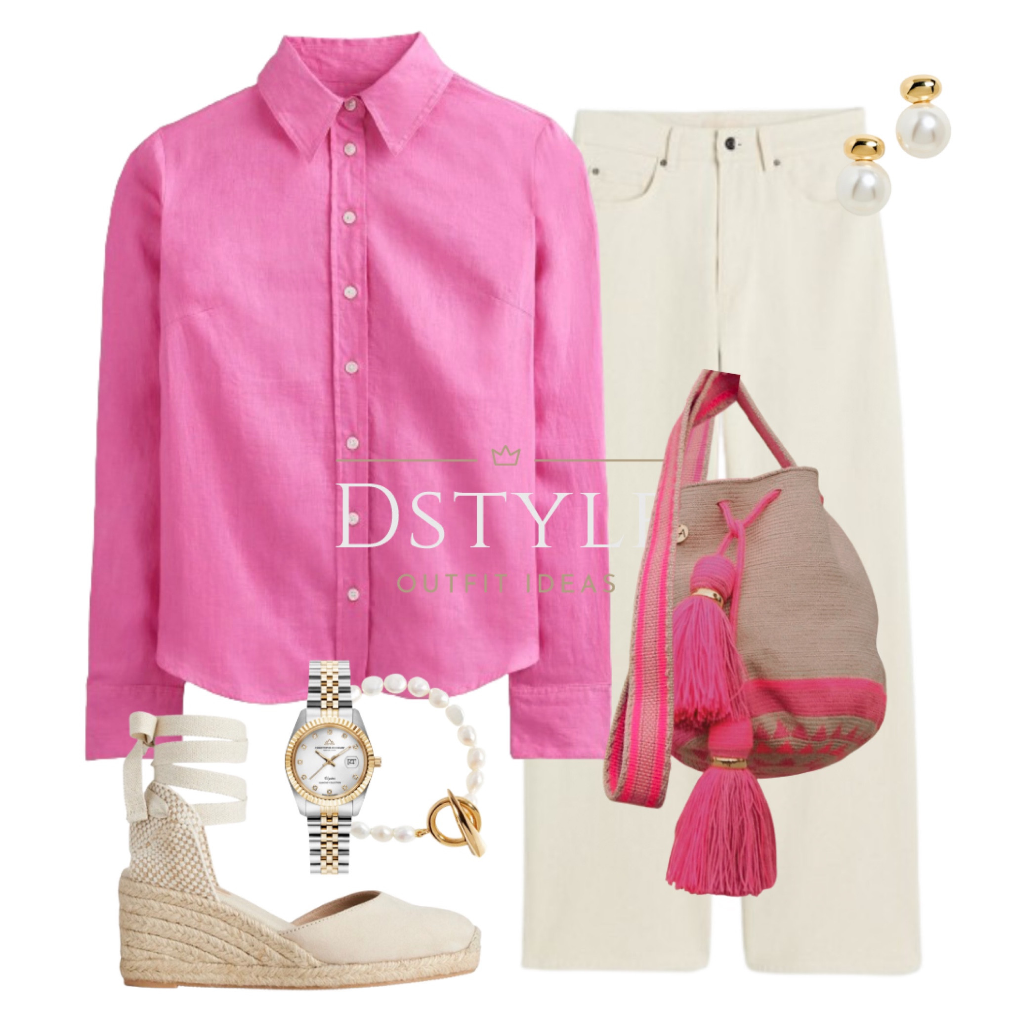 Pink linen shirt, espadrille wedges, wide cream jeans, AALUNA handmade bag, watch - Christophe Duchamp - Enjoy 85% OFF at checkout by using my discount code dstyle85 

ootd, chic style, summer style, spring style, summer outfit, pop of pink


#LTKfindsunder50 #LTKworkwear #LTKstyletip