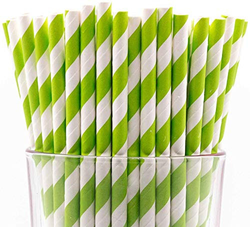 Pack of 300 Green Swirls Biodegradable 4-Ply Paper Drinking Straws (Compostable, Non-toxic, BPA-free) | Amazon (US)