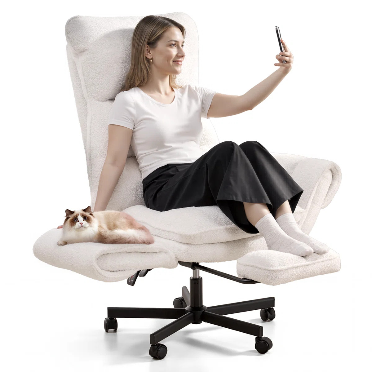 Big and Tall Office Chair, Flip Armrests for Pets & Cross Legged Sitting, Executive Ergonomic Com... | Wayfair North America