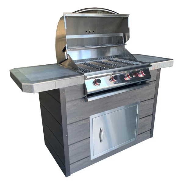 1 -Piece 4-Burner Liquid Propane BBQ Grill Islands | Wayfair Professional
