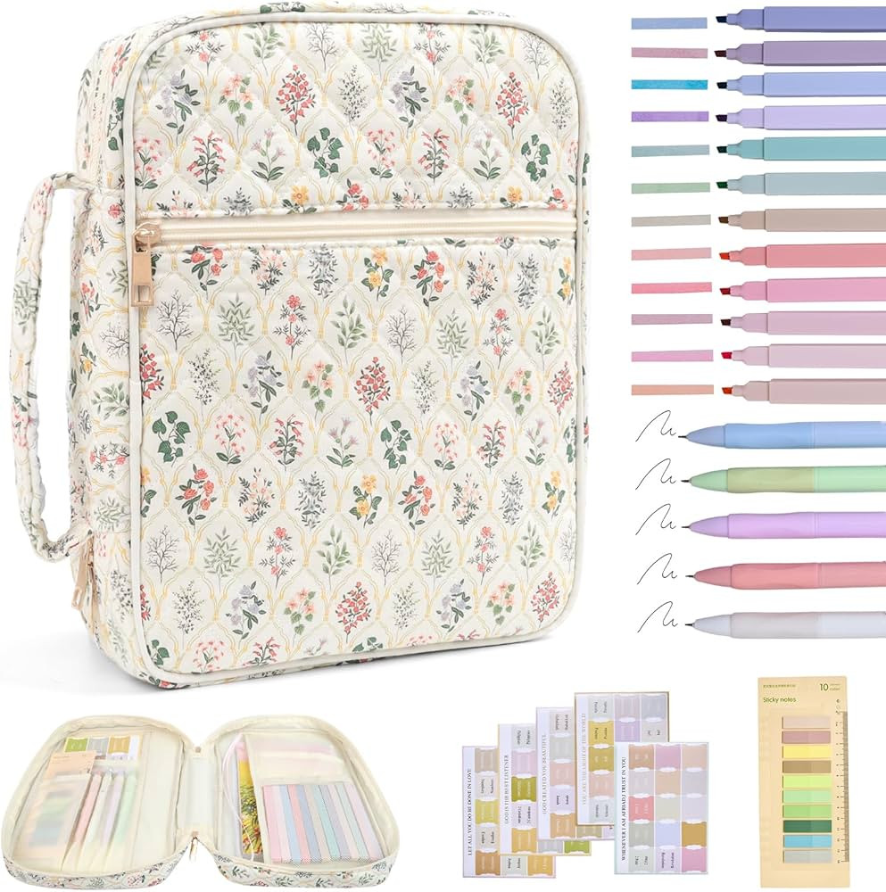 Bible Cover Case for Women Large Bible Cover with Durable Handle Quilted Bible Carrying Case for ... | Amazon (US)