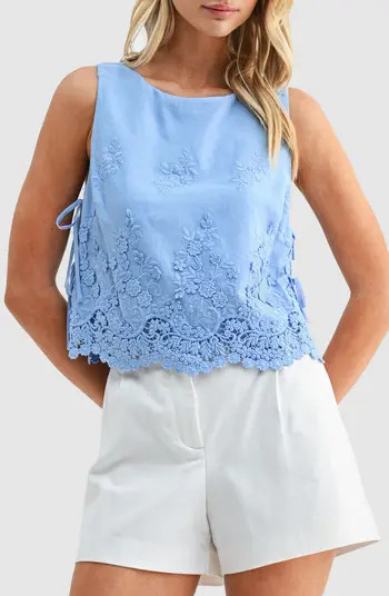 Eyelet Embroidered Side Tie Cotton Tank | Nordstrom