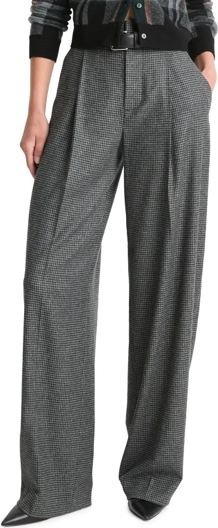 Microcheck High Waist Wide Leg Pants | Nordstrom