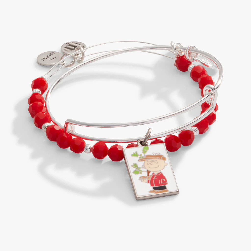 Peanuts™ Charlie Brown Christmas Tree Charm Bangle, Set of 2 | Alex and Ani