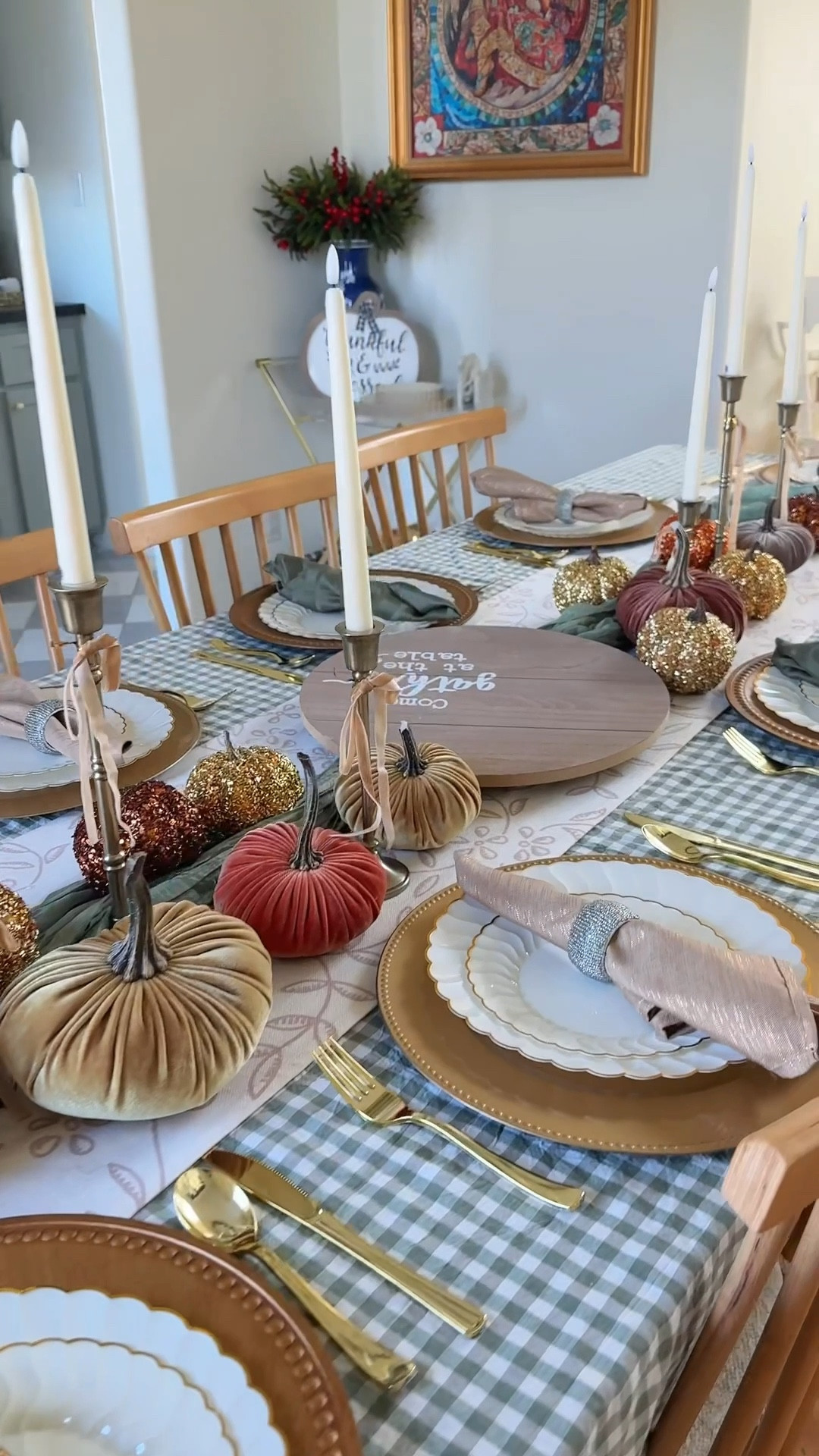 Thanksgiving table setting. We used these throw away Amazon plates that look like real plates! Such a good set for under $40

#LTKmomlife #LTKHome #LTKHoliday
