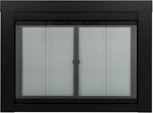 Pleasant Hearth AT-1002 Ascot Fireplace Glass Door, Black, Large | Amazon (US)