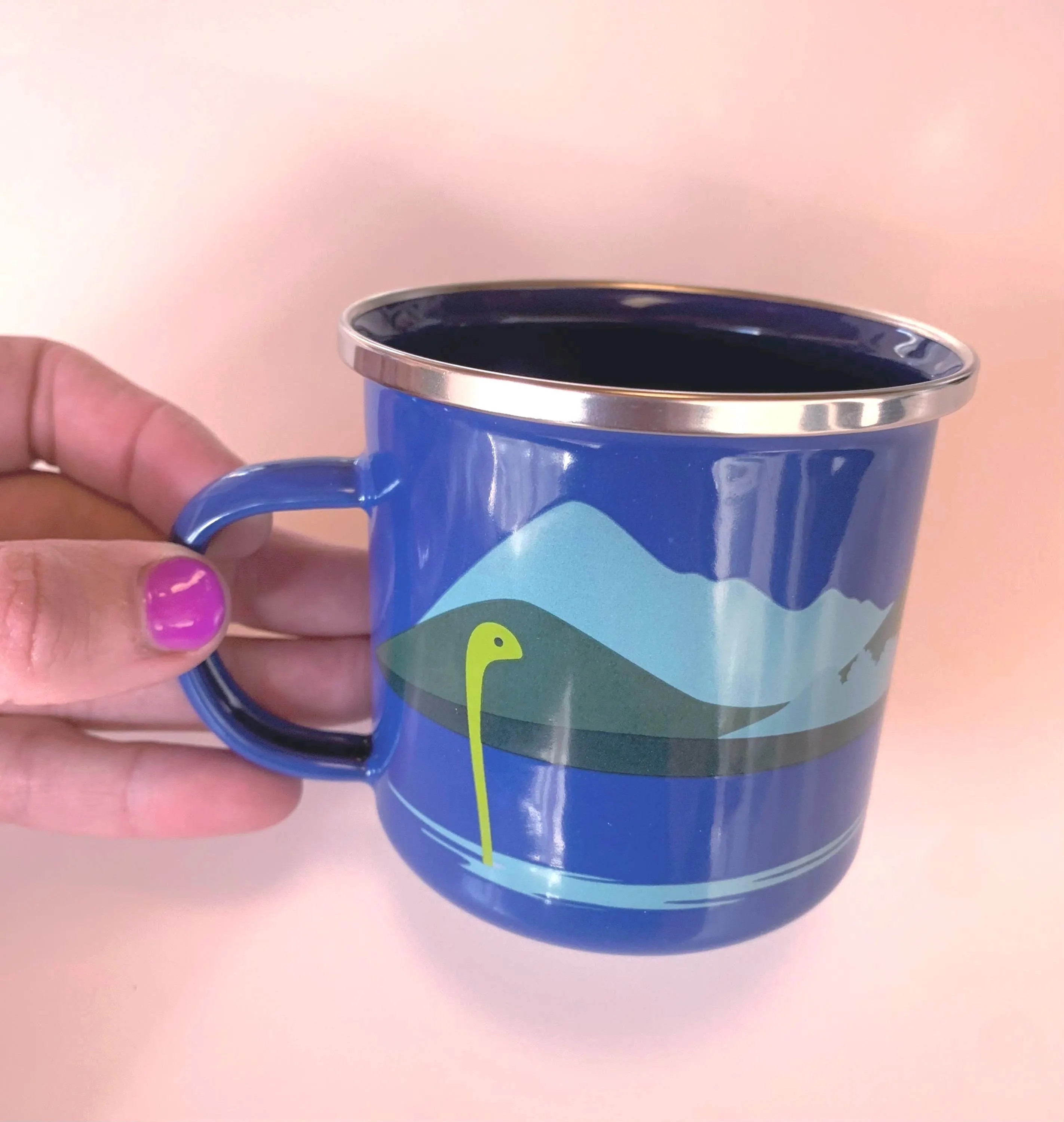 Children’s OTOTO Loch Ness Monster Coffee Mug: Stainless Steel Enamelware Style | Etsy (Global)