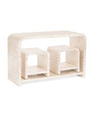 3pc capiz console with two side tables set | TJ Maxx