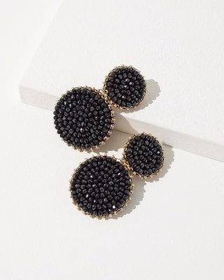 Clip-on Black Bead Drop Earrings | Chico's