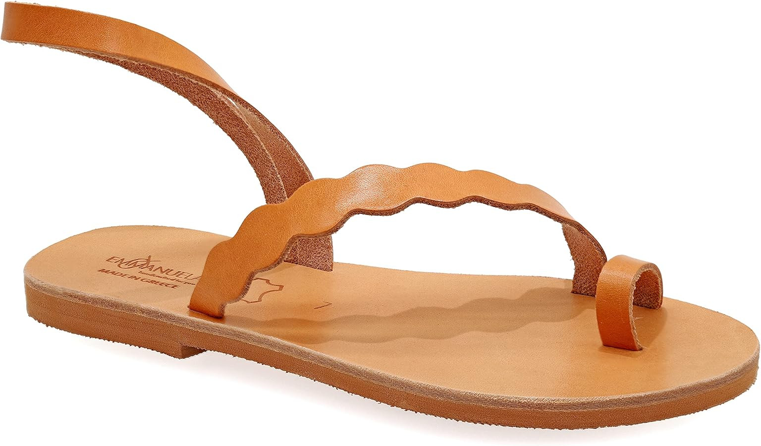 Emmanuela Ancient Greek Style Sandals, Handmade Leather Toe Ring Flat Sandals, Quality Sandals wi... | Amazon (US)