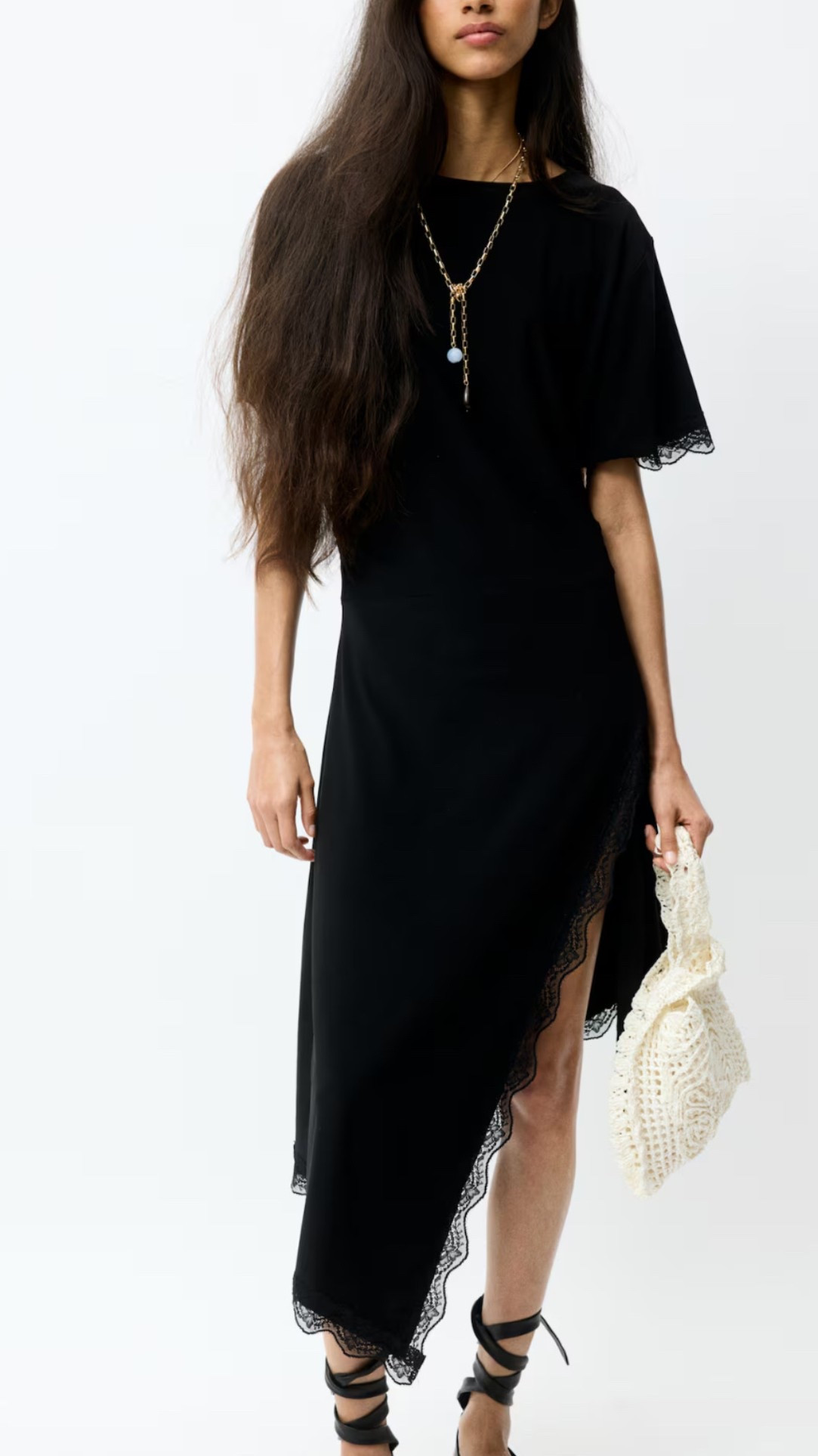 H&M elevated basic
LACE-TRIMMED JERSEY DRESS