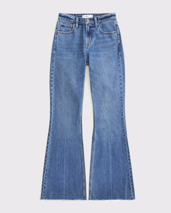 Women's High Rise Flare Jean | Women's Bottoms | Abercrombie.com | Abercrombie & Fitch (US)