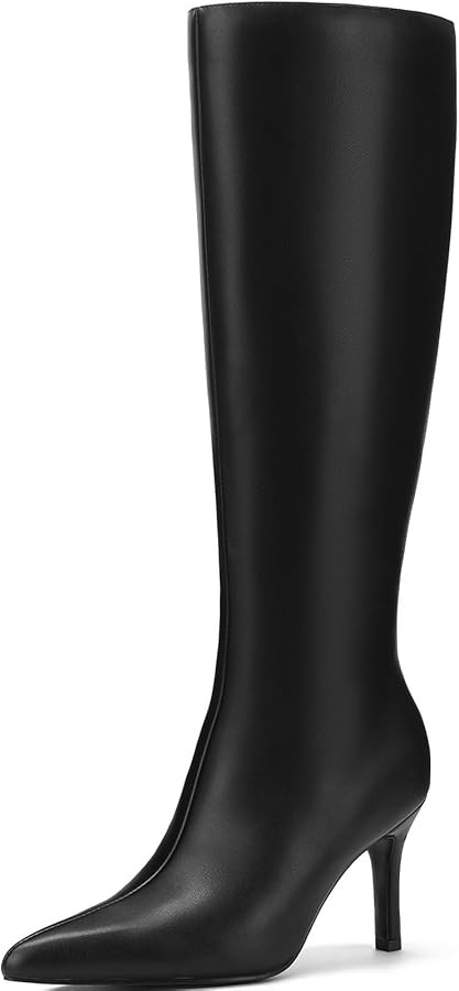 Knee High Boots for Women Pointed Toe Stiletto Heels Dress Boots Over the Calf Fall Long Boots fo... | Amazon (US)