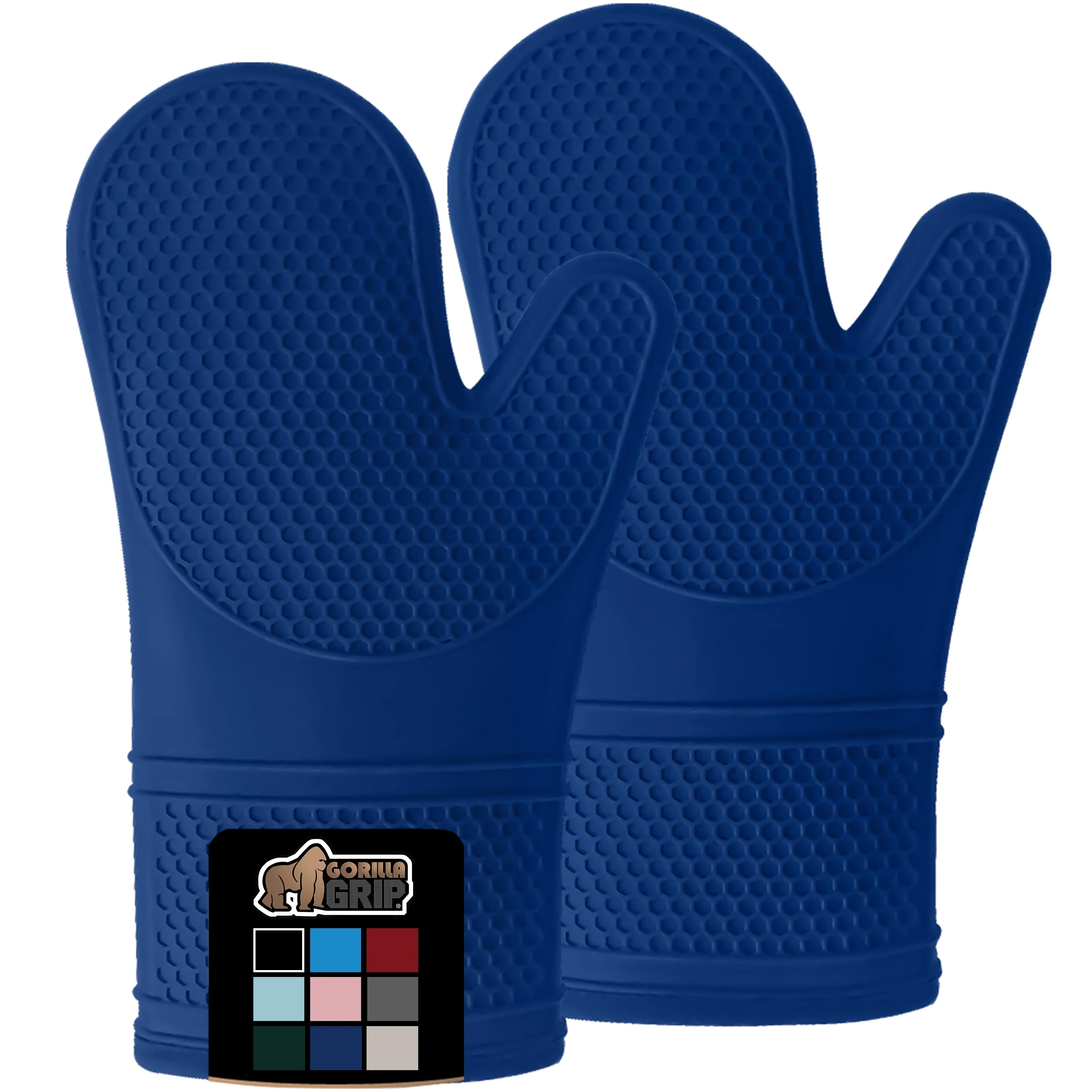 Gorilla Grip Heat and Slip Resistant Silicone Oven Mitts, Waterproof, BPA-Free Cotton-Lined Mitt ... | Walmart (US)