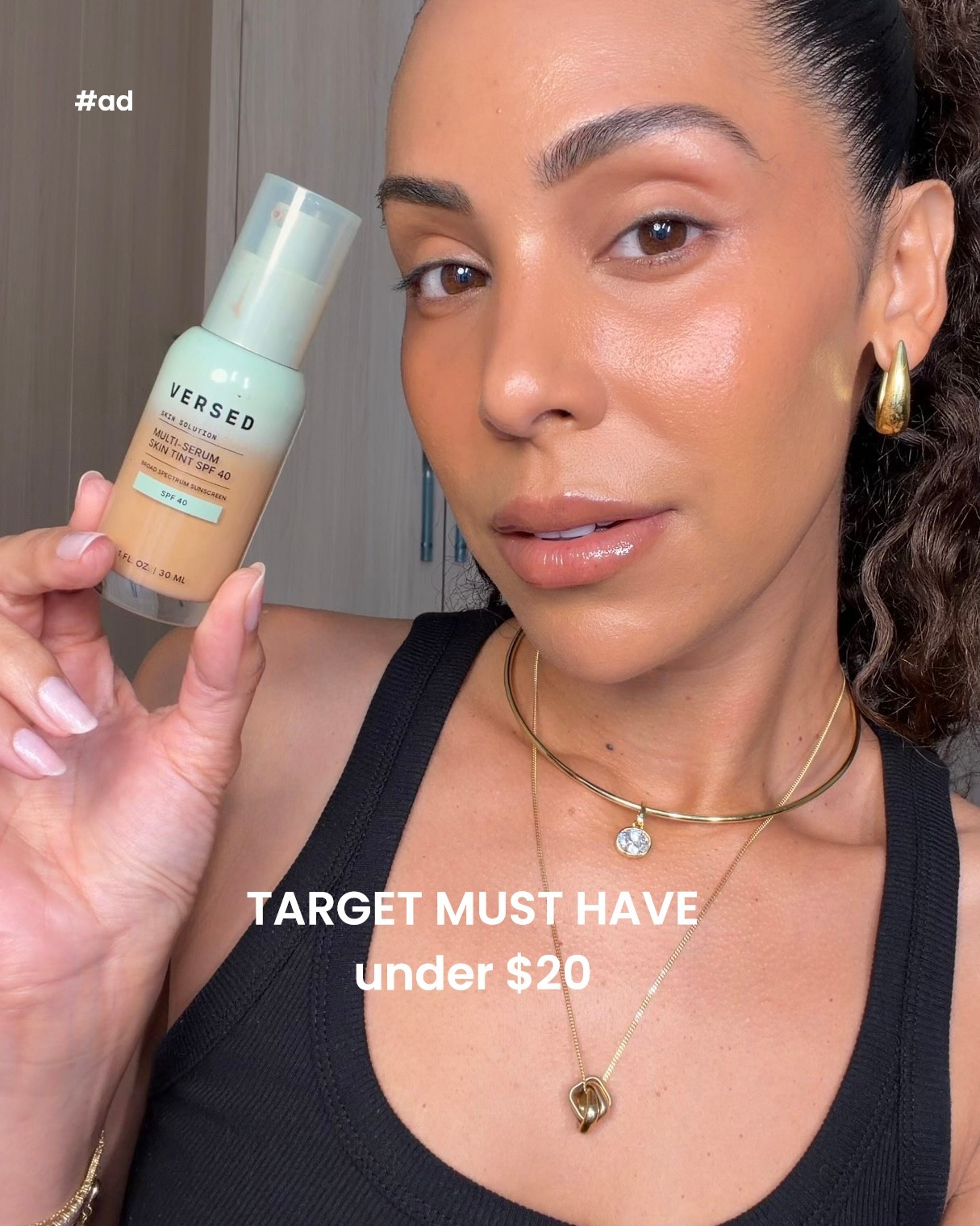 #ad Summer makeup must have under $20!! The @versed Skin Solution Multi-Serum Skin Tint SPF 40 has lightweight but buildable coverage, is hydrating and has mineral SPF 40. It gives my skin such a natural, glowy finish. I wear shade 9N 🤍 Available at @Target 
 #TargetPartner #versed #skintint #summermakeup #target

@shop.ltk liketkit