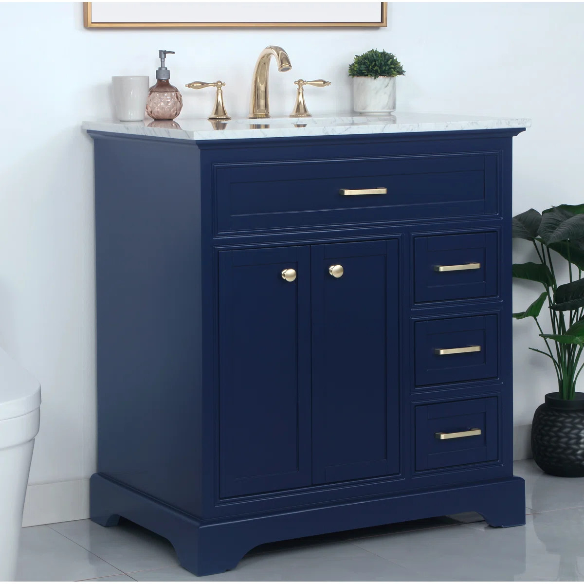 Hermes 32'' Single Bathroom Vanity with Marble Top | Wayfair North America