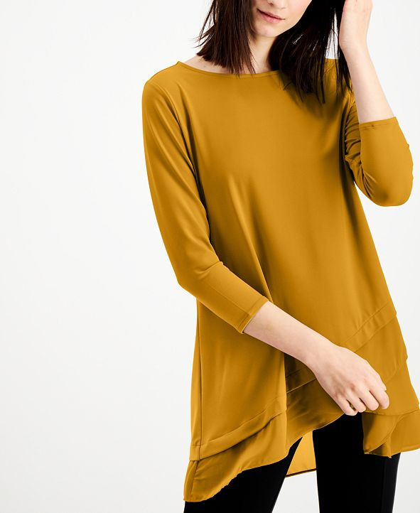 Sheer Crossover-Hem Tunic, Created for Macy's | Macys (US)