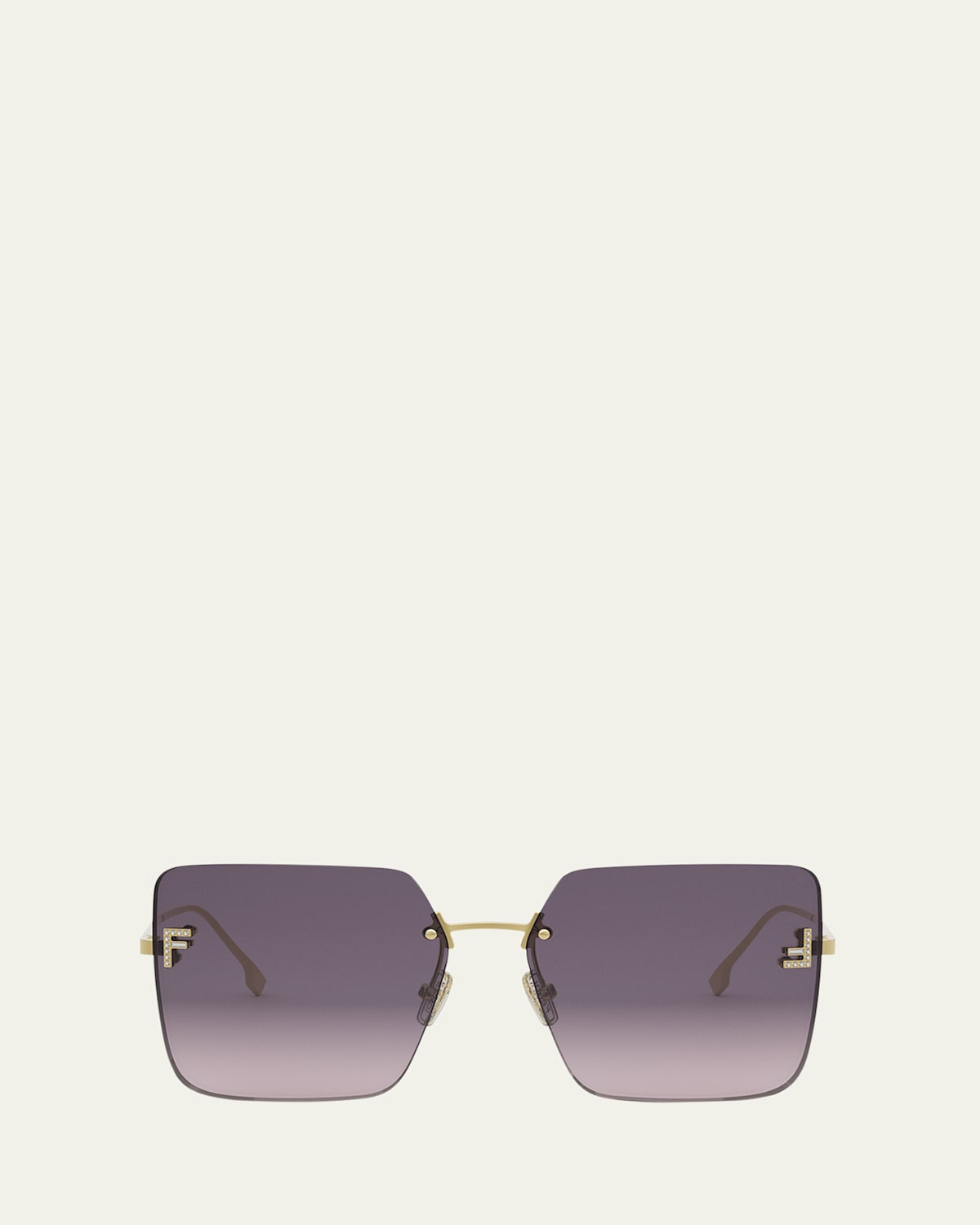 Oversized Rimless Square Metal & Nylon Sunglasses | Bergdorf Goodman