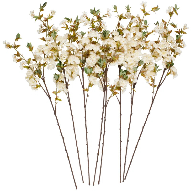 Cole And Grey Plastic Tall Cherry Blossom Artificial Flower Stem (Set of 8) | Wayfair North America