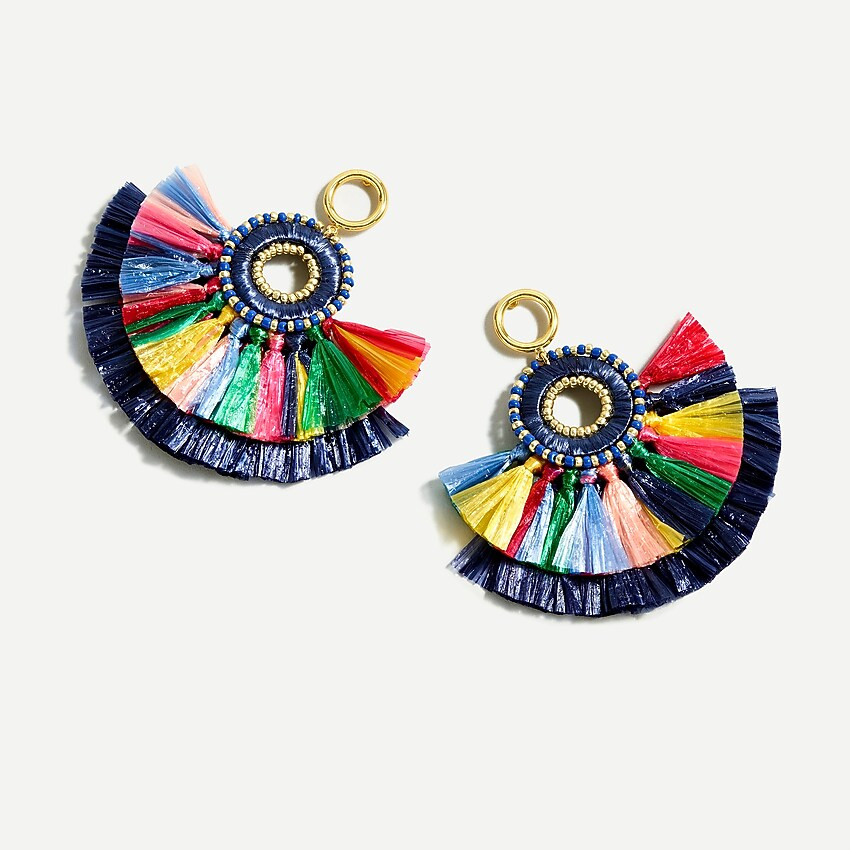 Raffia fan tassel earrings | J. Crew US