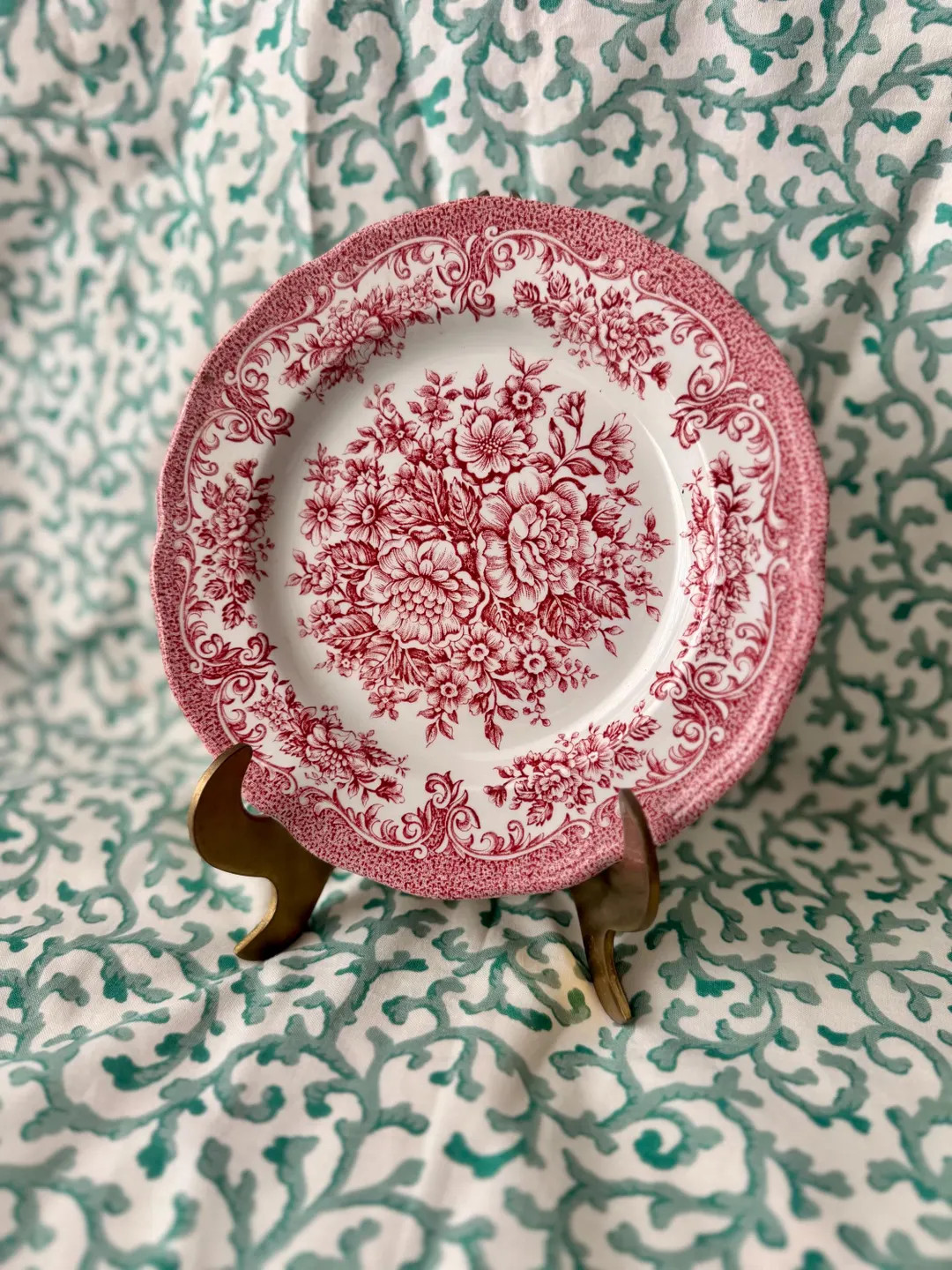 Vintage Red Transferware Floral Plate – English Style China, Cottagecore Decor, Wall Plate Disp... | Etsy (US)