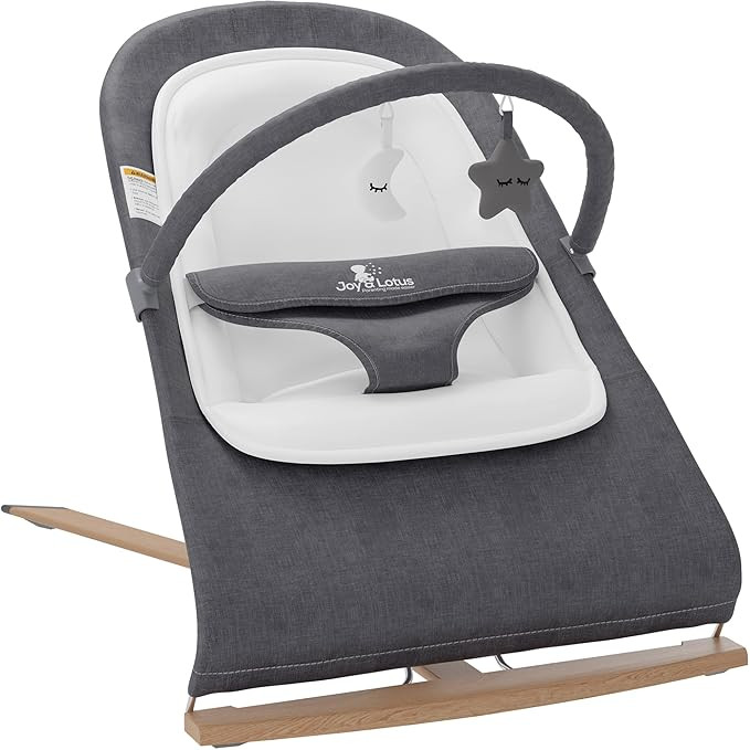 Luxury Baby Bouncer Seat for Infants with Wood Accents - Newborn Bouncer for Babies 0-6 Months Up... | Amazon (US)
