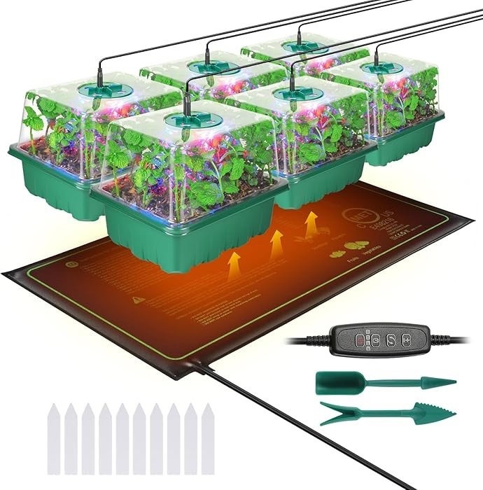 This all-in-one seed starting kit takes the guesswork out of growing from seed 🌱 With built-in grow lights, a warming heat mat, and humidity-controlled domes, it creates the perfect environment for faster germination and stronger seedlings. The adjustable light modes support healthy roots, sturdy stems, and balanced growth, while the reusable trays make it easy to start everything from herbs to tomatoes and strawberries. Ideal for early-season planting or indoor gardening year-round.

#LTKgarden #SeedStarting #GrowLights #GardenEssentials #IndoorGardening #PlantPropagation #SpringPrep #GrowFromSeed

#LTKSeasonal #LTKdayinmylife #LTKHome