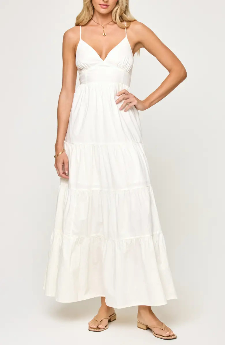 LSPACE Laina Tiered Cotton Poplin Cover-Up Maxi Dress | Nordstrom | Nordstrom