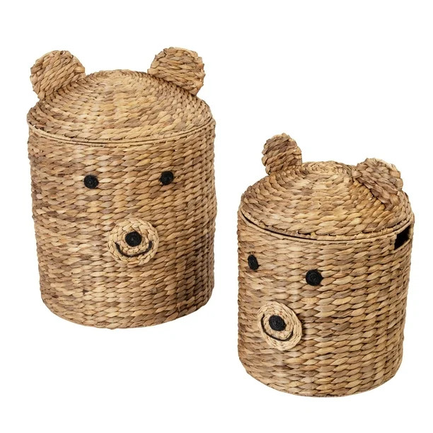 Honey Can Do Set of Two Bear Shaped Storage Baskets, Natural - Walmart.com | Walmart (US)