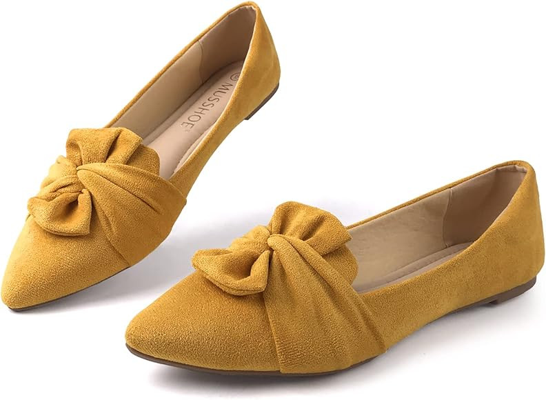 MUSSHOE Flat Shoes for Women Memory Foam Comfortable Pointed Toe Women Flats | Amazon (US)