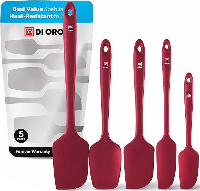DI ORO Silicone Spatula Set - Rubber Kitchen Spatulas for Baking, Cooking, & Mixing - 600°F Heat... | Amazon (US)