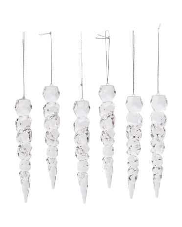 6pk 8in Acrylic Icicle Ornaments | TJ Maxx