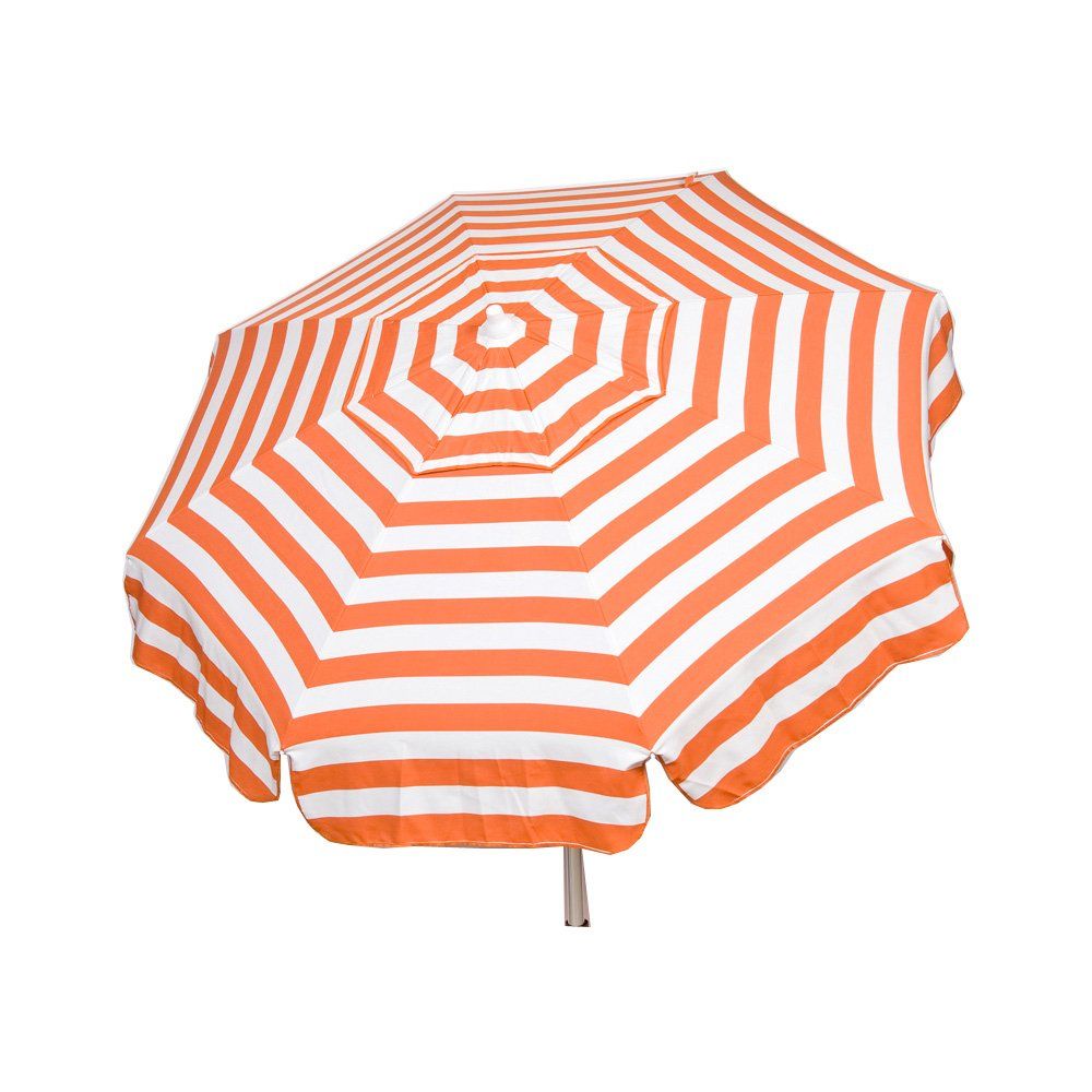 Heininger 1335 DestinationGear Italian Orange and White 6' Acrylic Striped Patio Pole Umbrella | Amazon (US)
