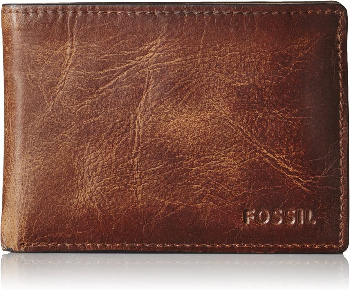 Fossil Men's Leather Trifold with Id Window Wallet | Amazon (US)