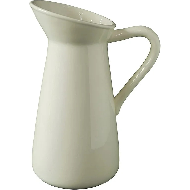 Hosley 10 Inch High, Cream Ceramic Pitcher Flower Vase | Walmart (US)