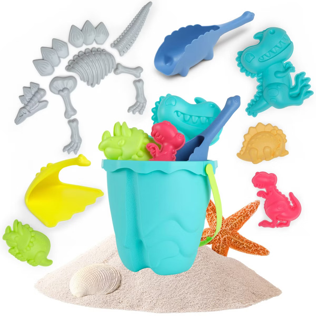 Top Race Dinosaur Beach Toys and Sand Tools - 21 Pieces | Target