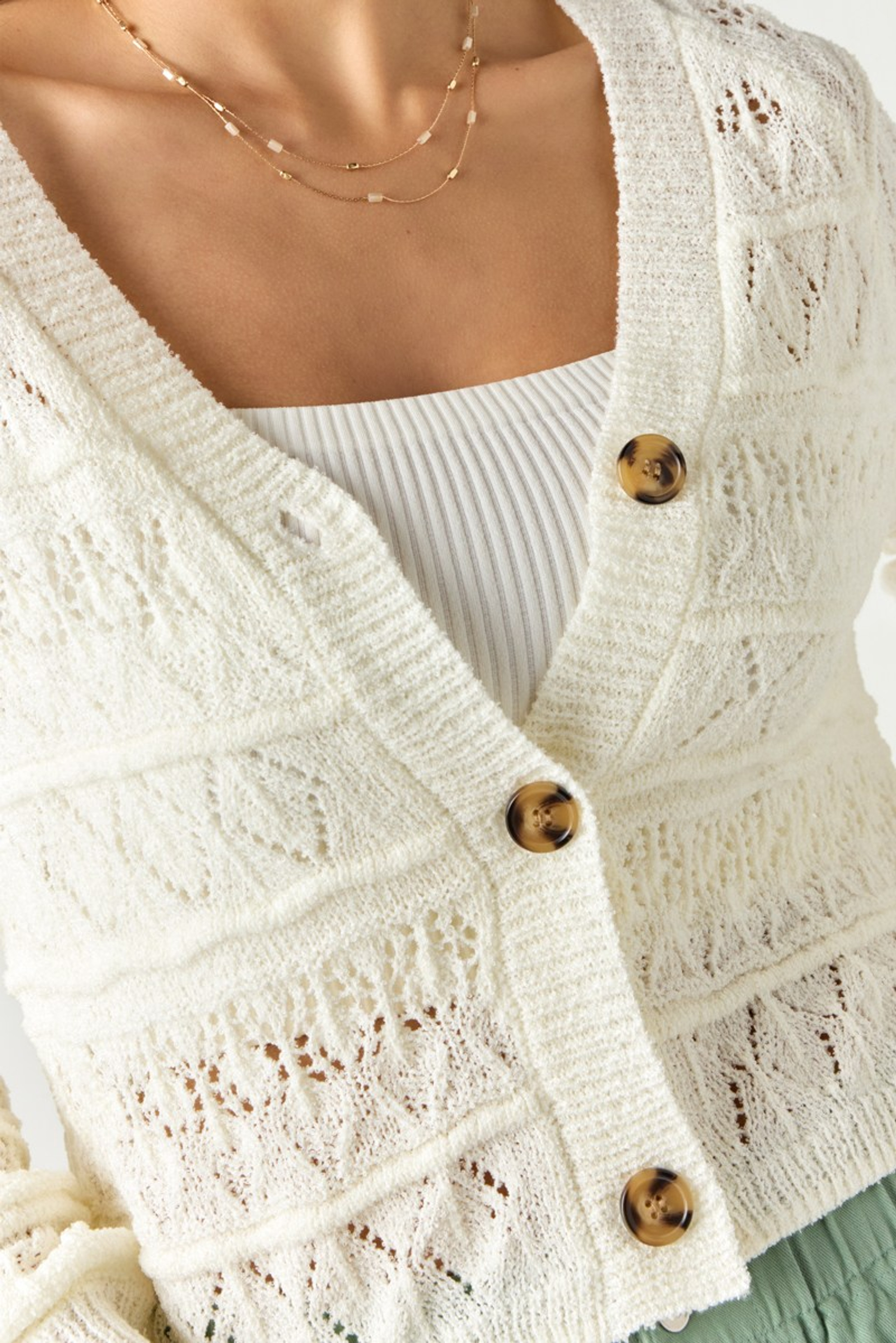 Elaina Pointelle Cardigan | Francesca's
