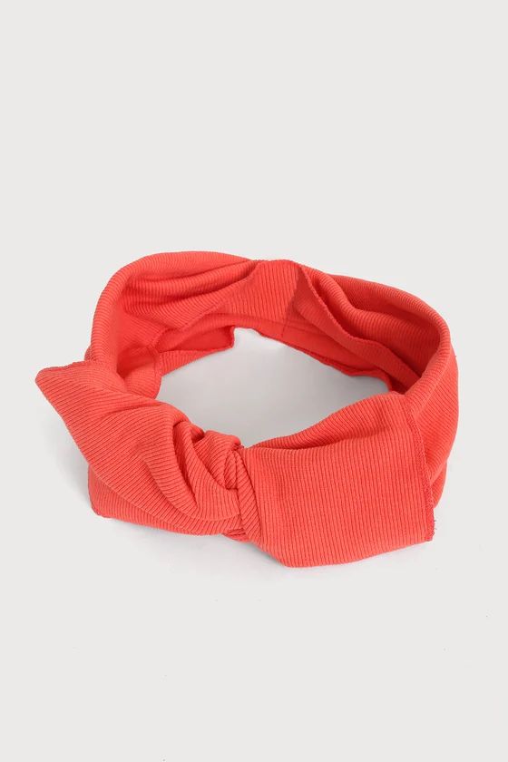 One and Done Coral Ribbed Wide Knotted Headband | Lulus (US)