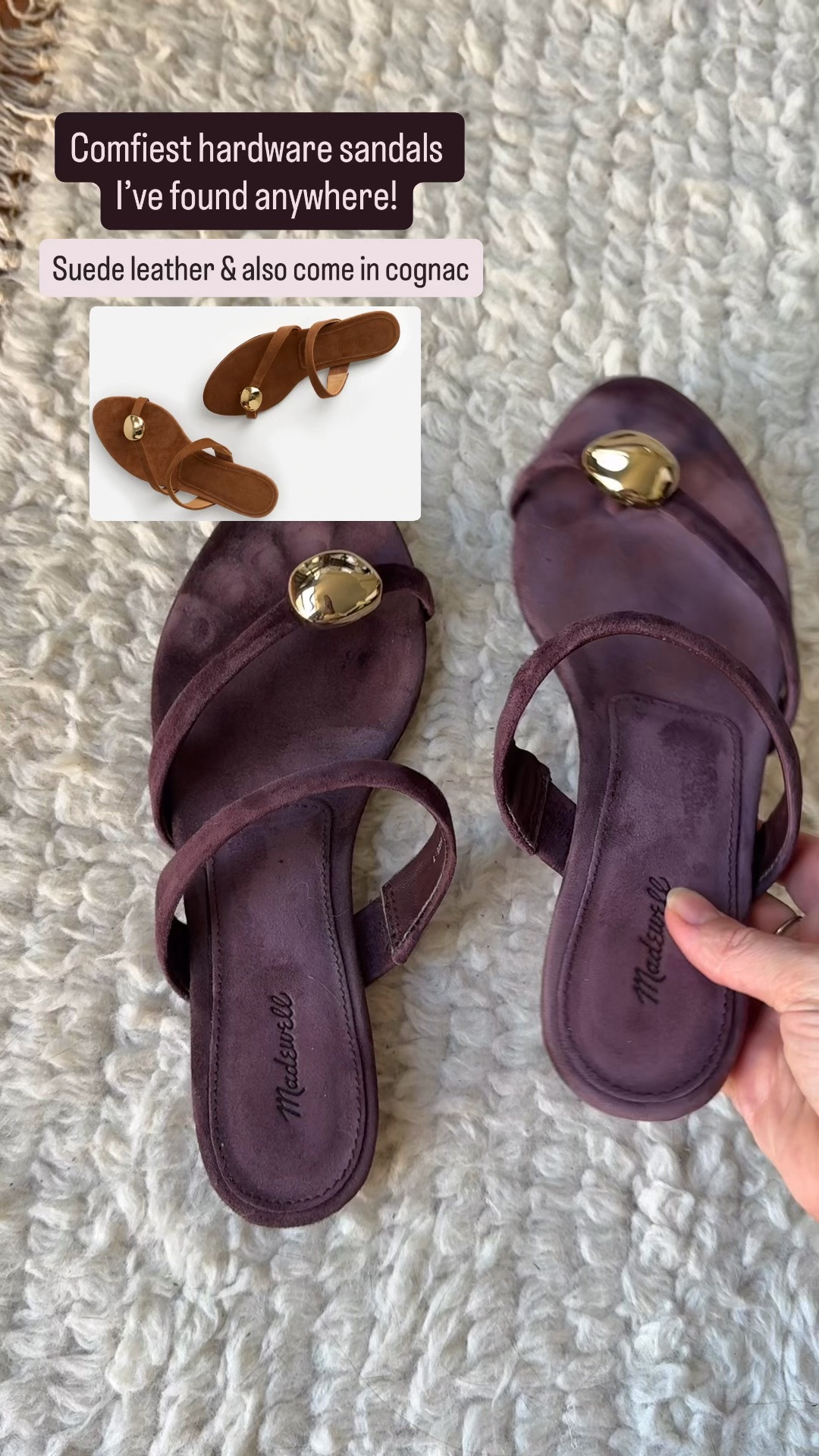 Suede leather hardware sandals from Madewell, size up 1/2
40% off and so comfortable

#LTKootd #LTKSaleAlert #LTKWorkwear