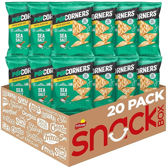 PopCorners Popped Corn Snacks, Sea Salt, 1 Ounce (Contains 20 Packets) (Packaging May Vary), Glut... | Amazon (US)