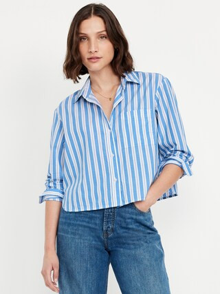 Cropped Button-Down Shirt | Old Navy (US)