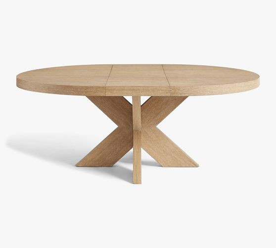 Modern Farmhouse Round Pedestal Extending Dining Table | Pottery Barn (US)