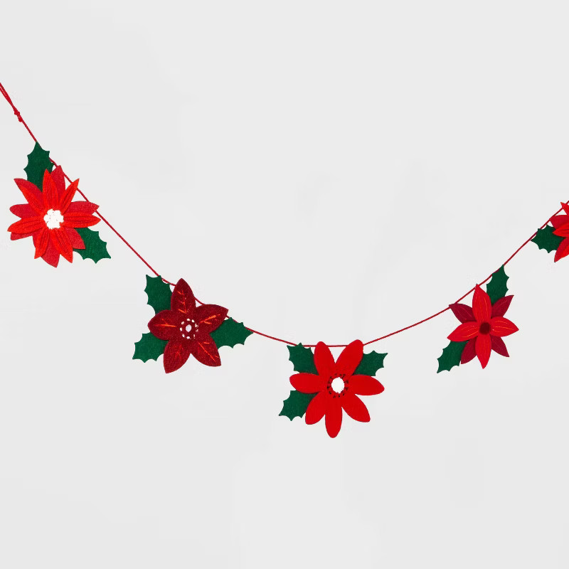72" Fabric Poinsettia Garland - Wondershop™ | Target