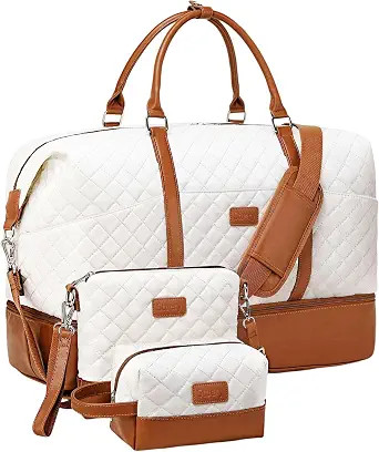 Weekender Bag, Large Travel Duffel Bag for Women, Carry on Overnight Bag with Shoe Compartment an... | Amazon (US)