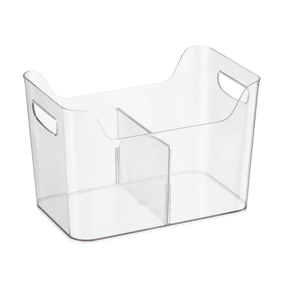 iDESIGN Small Divided Freezer Bin Clear | The Container Store