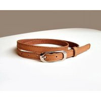 Brown Natural Leather Belt For Women, Warm Brown Waist With Oval Buckle | Etsy (US)