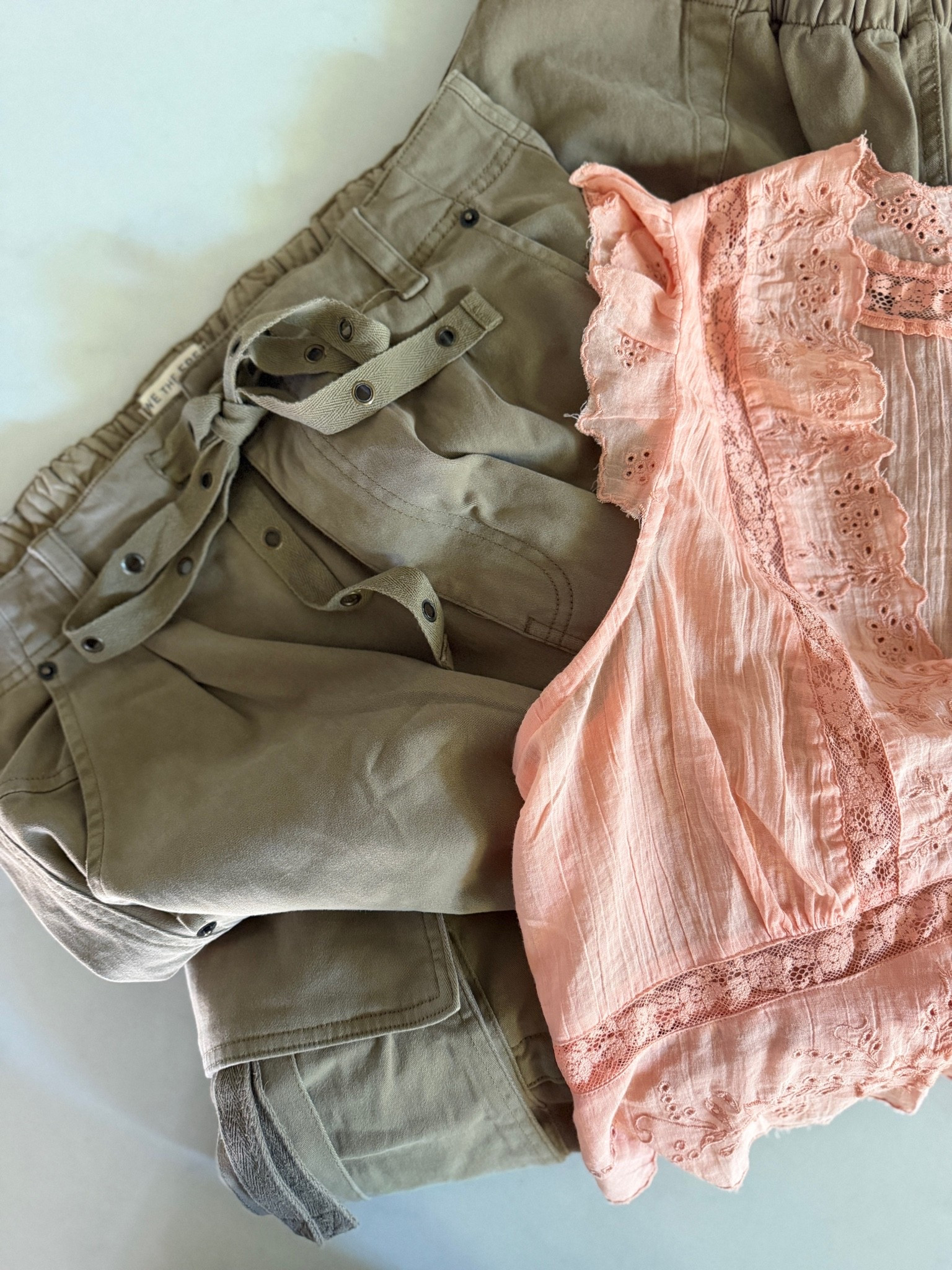 Baggy cargos + the prettiest lace details. I love the contrast of something relaxed & oversized with a soft, feminine top. This combo feels so good for that in-between summer-to-fall weather.

baggy cargo pants - women’s cargo pants - relaxed fit pants - utility pants - neutral pants - lace detail top - lace blouse - feminine top - romantic top - fall transition outfit - transitional style - casual fall outfit - neutral outfit - everyday style - elevated casual - fall 2026 fashion

#LTKootd #LTKU #LTKdayinmylife
