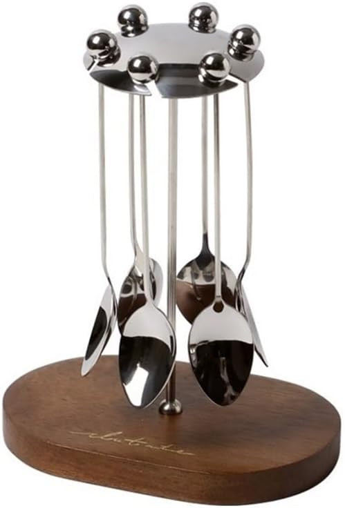 6 Pcs Coffee Spoons Teaspoons with Holder, 4.7 Inch Stainless Steel Demitasse Espresso Spoons Tea... | Amazon (US)