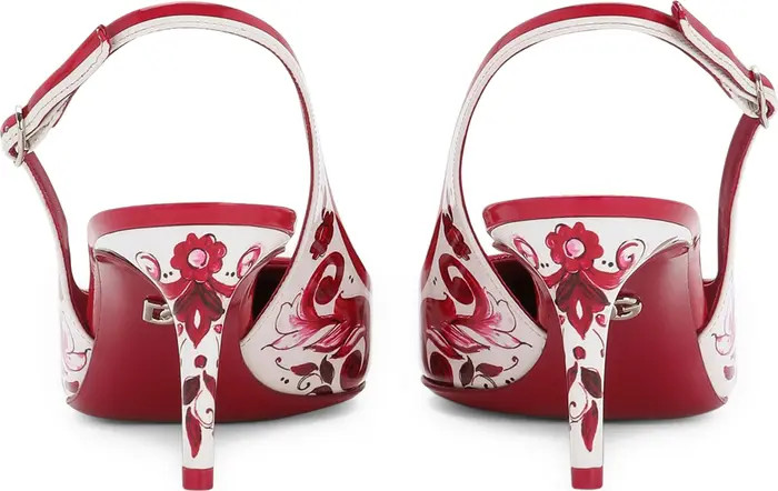 Dolce&Gabbana Lollo Majolica Print Pointed Toe Slingback Pump (Women) | Nordstrom | Nordstrom