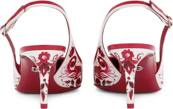 Dolce&Gabbana Lollo Majolica Print Pointed Toe Slingback Pump (Women) | Nordstrom | Nordstrom